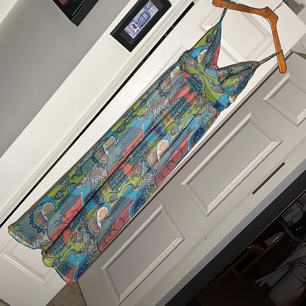 *NEW PICS* Floor length empire waist dress,  Fully lined, V neck